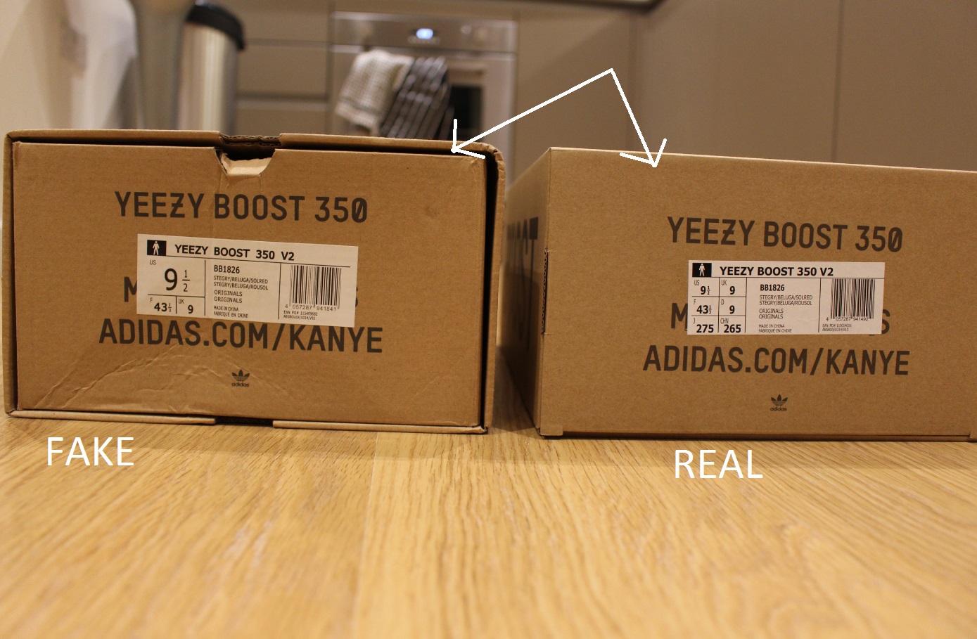 what does a real yeezy box look like