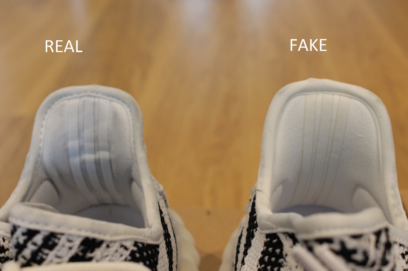 yeezy zebra original vs fake